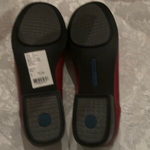 Red leather loafers never warn